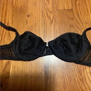 Vintage Christian Dior Intimates Black Mesh Bra Size 34B